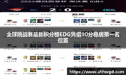 全球挑战赛最新积分榜EDG凭借90分稳居第一名位置